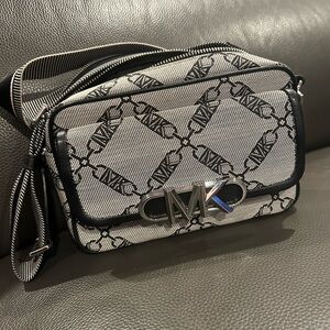 Michael Kors Monogram Black and White Crossbody Bag